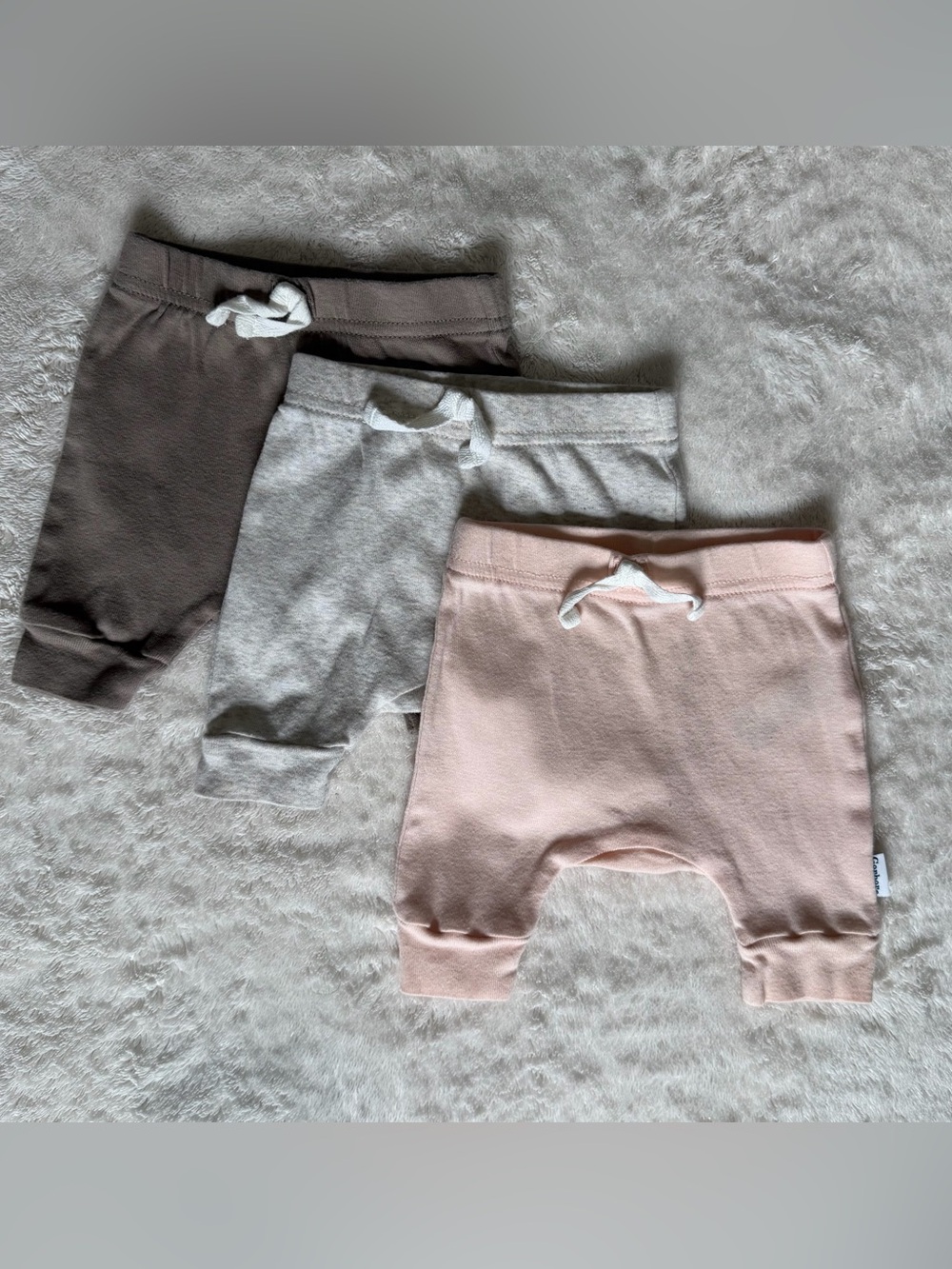 Gerber 3-Pack Baby Jogger Pants - Pink, Light Gray, Brown